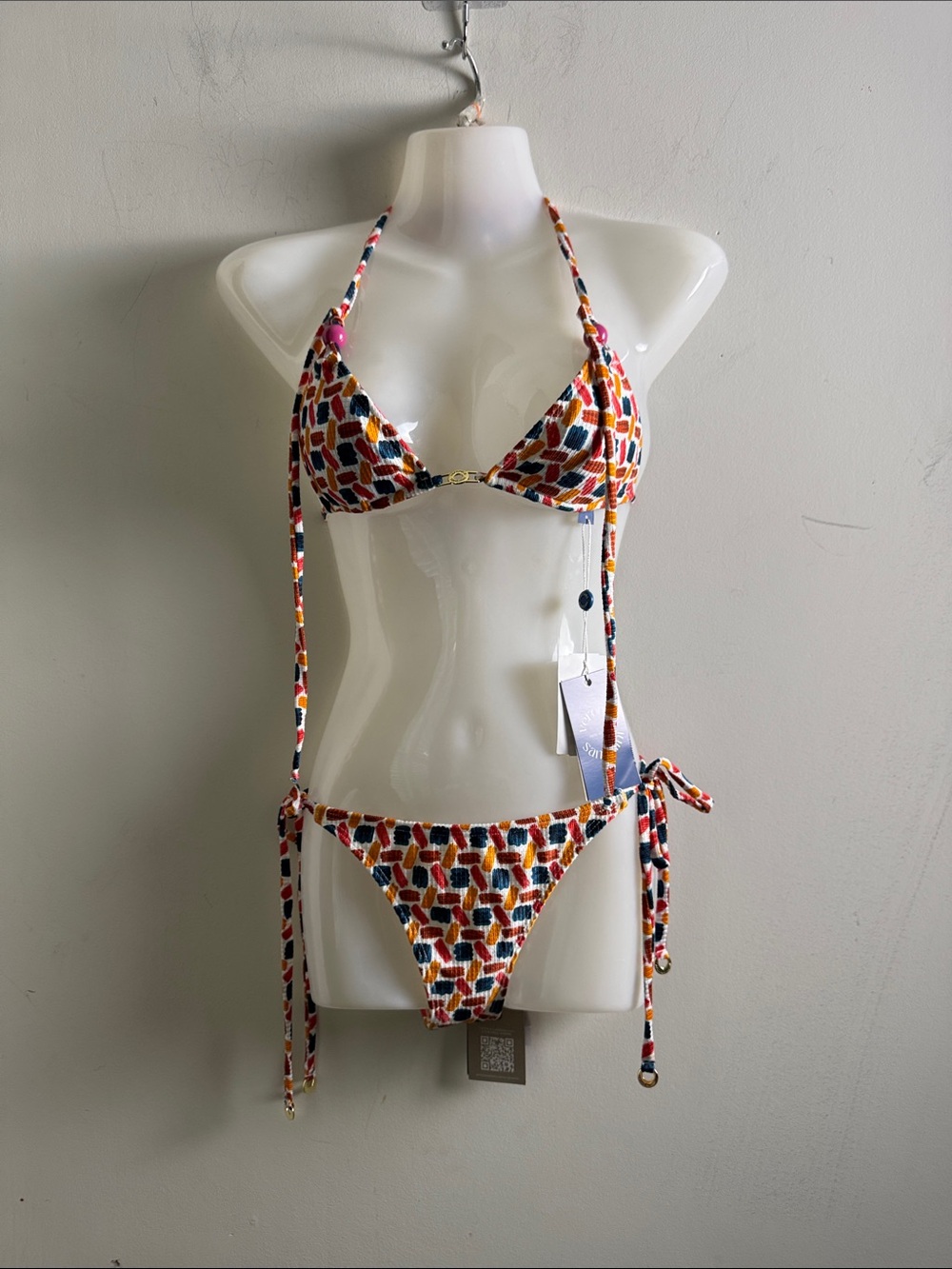 Tiled Mosaic Tie-Side Bikini - Multicolor